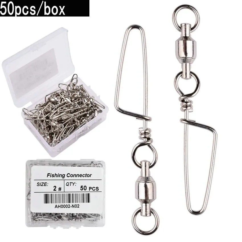 Fishing Equipment Organizer - 50 шт. вертлюг с шарикоподшипником для